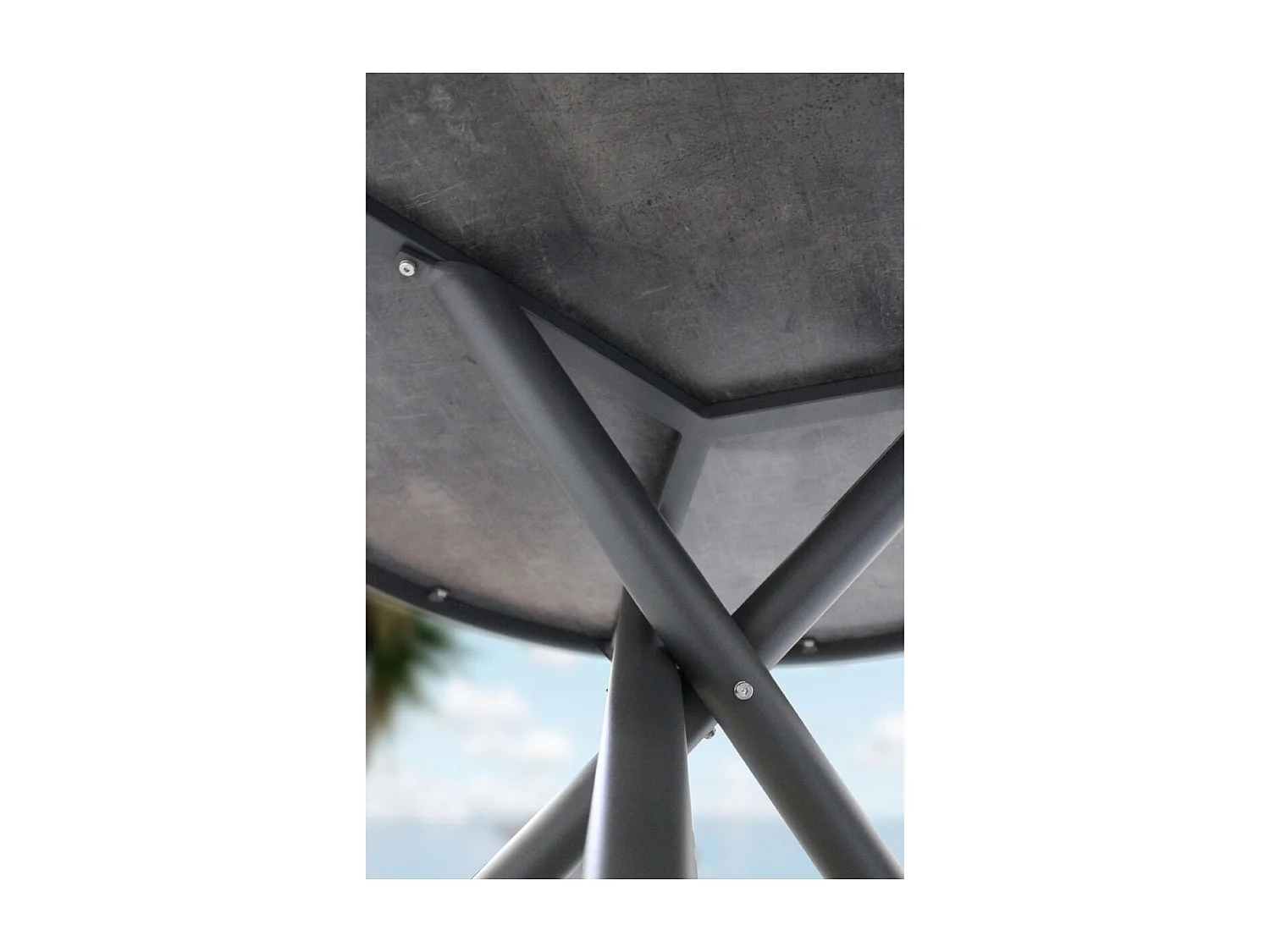 Table de Jardin Ronde "Pilat" 129cm Gris Anthracite