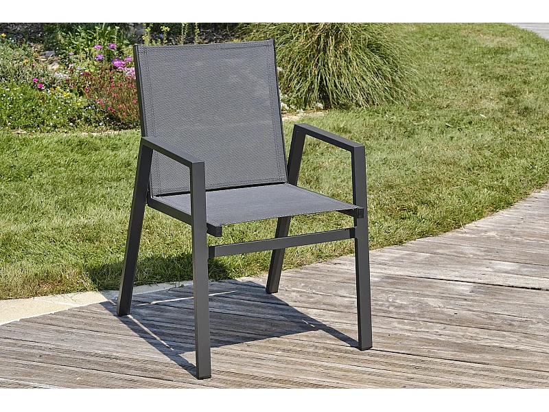Fauteuil de jardin empilable en aluminium