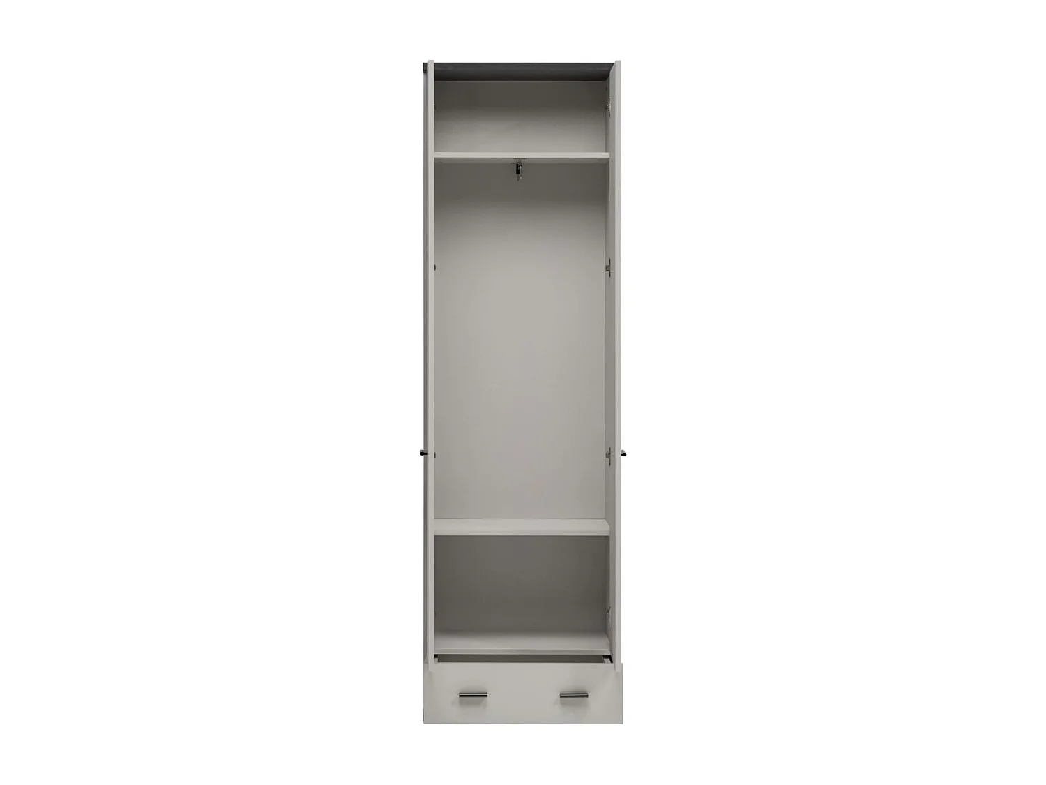 Armoire 2 Portes & 1 Tiroir "Hugo" 60cm Gris & Noir