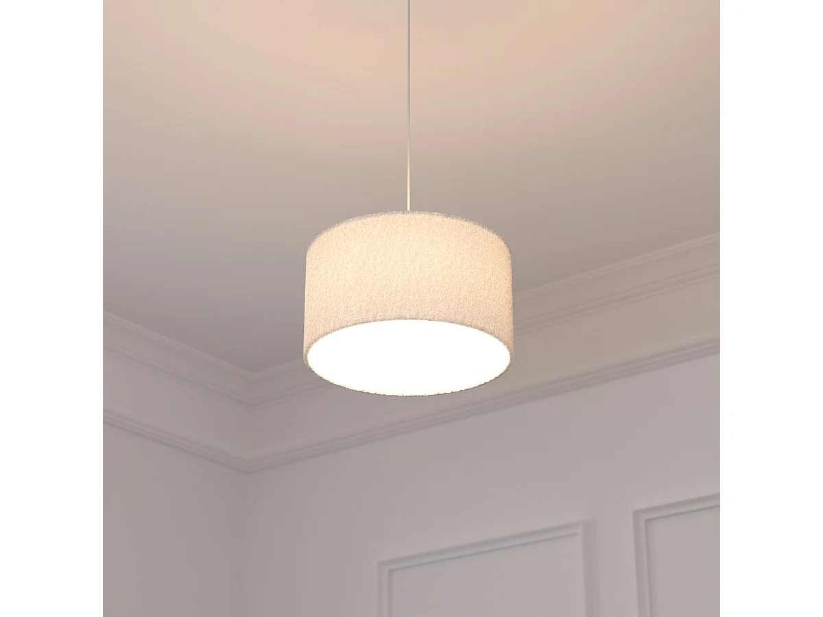 Lampe Suspension Bouclette "Tina" 37cm Blanc