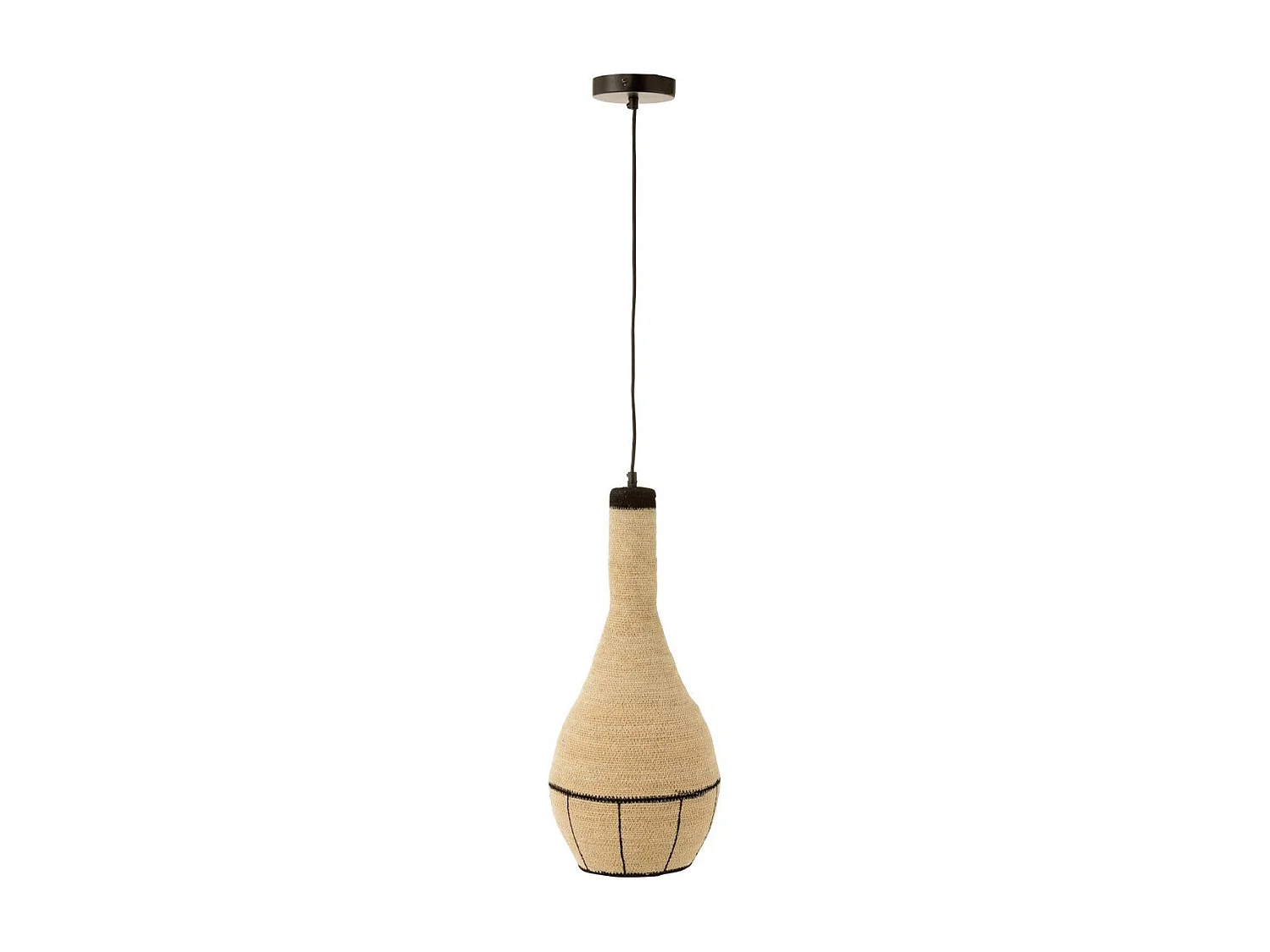 Lampe Suspension en Jonc "Poire" 56cm Naturel