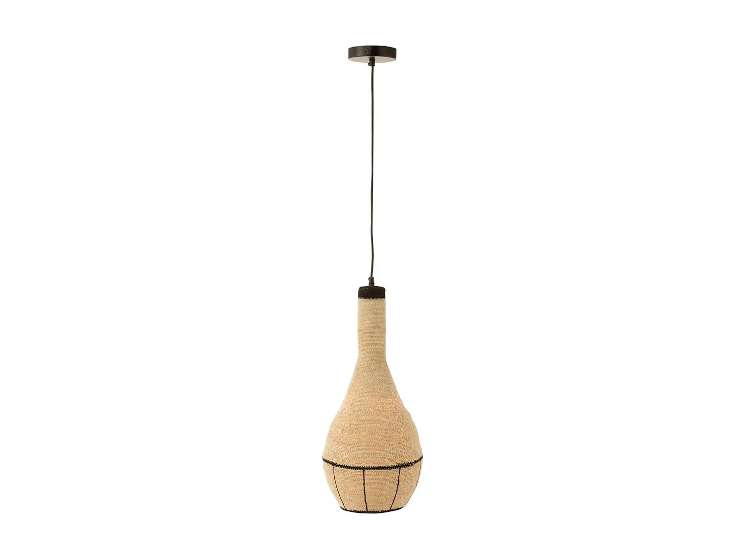 Lampe Suspension en Jonc "Poire" 56cm Naturel