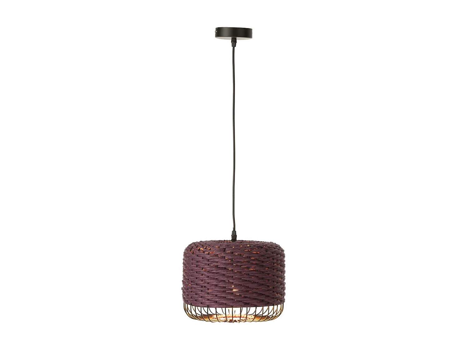 Lampe Suspension en Métal "Eldon" 27cm Mauve