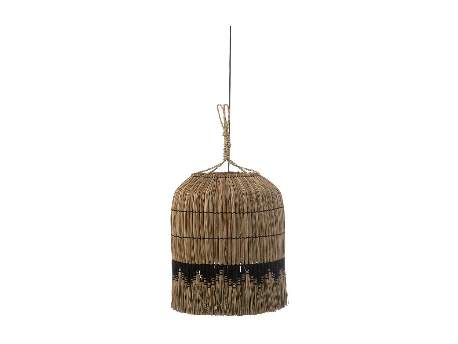 Lampe Suspension Déco "Black Lombok" 50cm Naturel