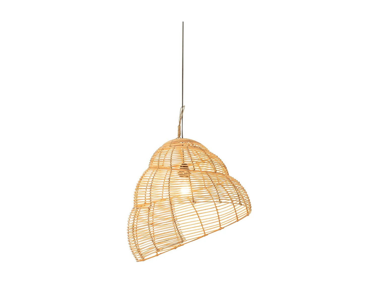 Lampe Suspension Bambou "Escargot" 55cm Naturel