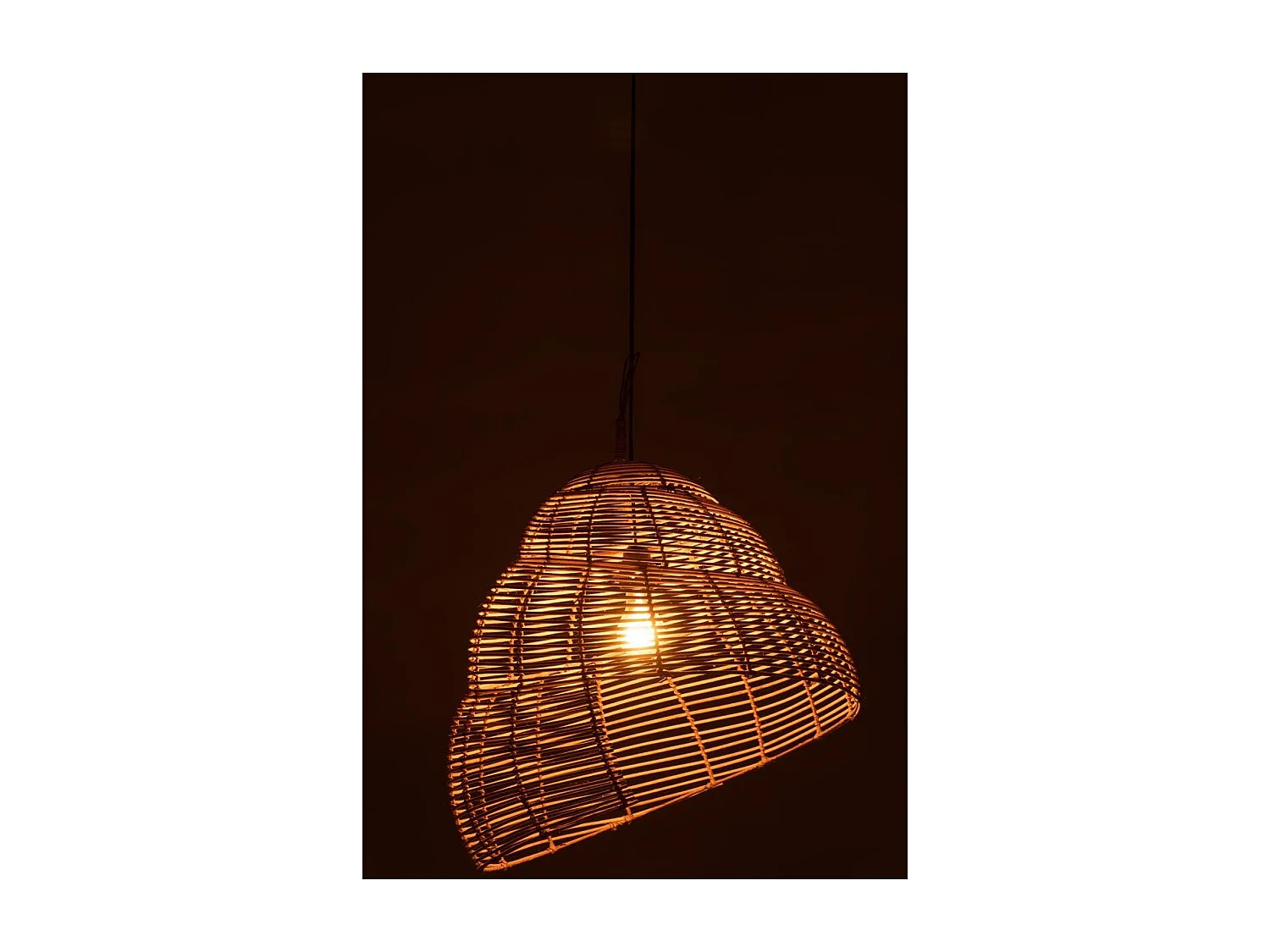 Lampe Suspension Bambou "Escargot" 55cm Naturel