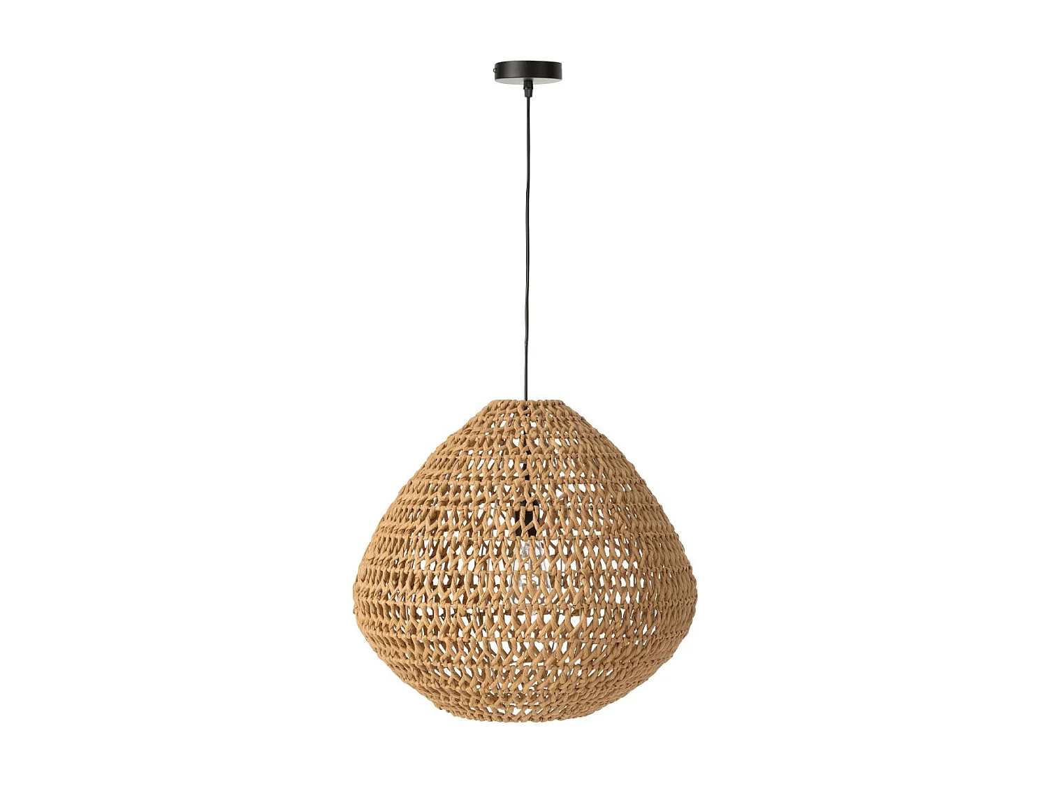 Lampe Suspension Torsade "Sharron" 50cm Naturel