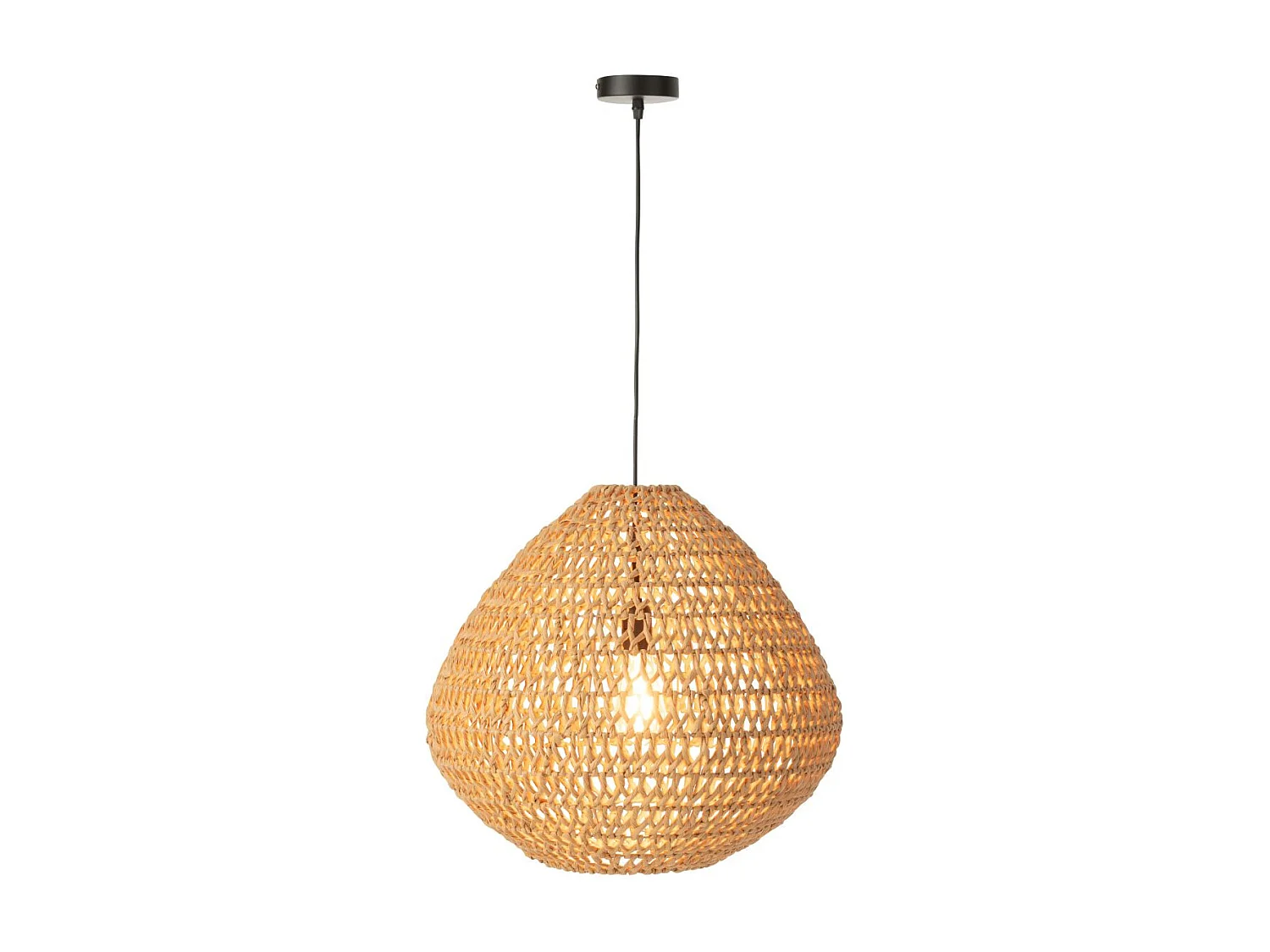 Lampe Suspension Torsade "Sharron" 50cm Naturel