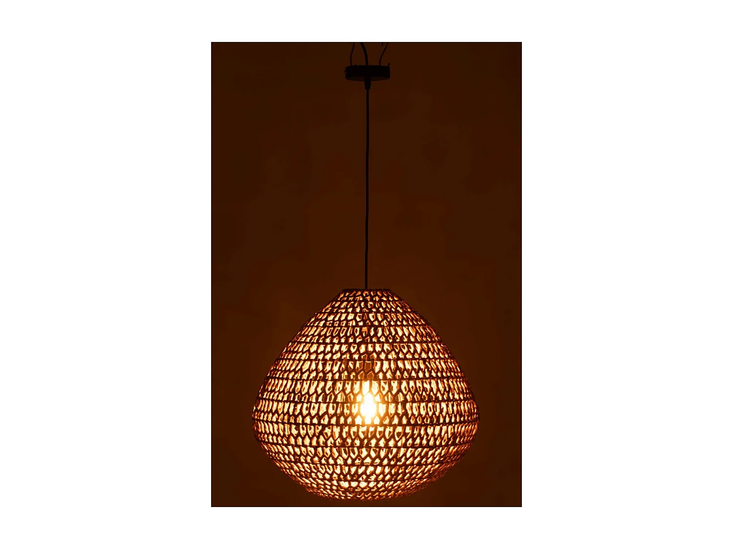 Lampe Suspension Torsade "Sharron" 50cm Naturel