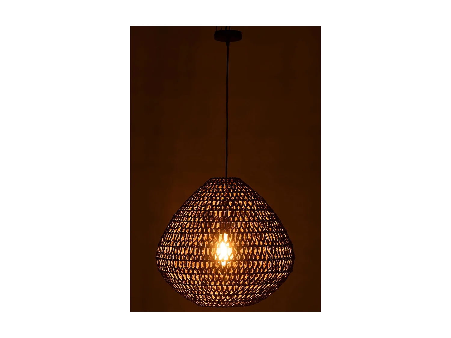 Lampe Suspension Torsade "Sharron" 50cm Marron