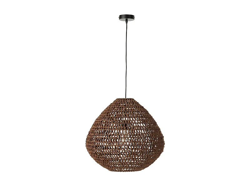 Lampe Suspension Torsade "Sharron" 50cm Marron