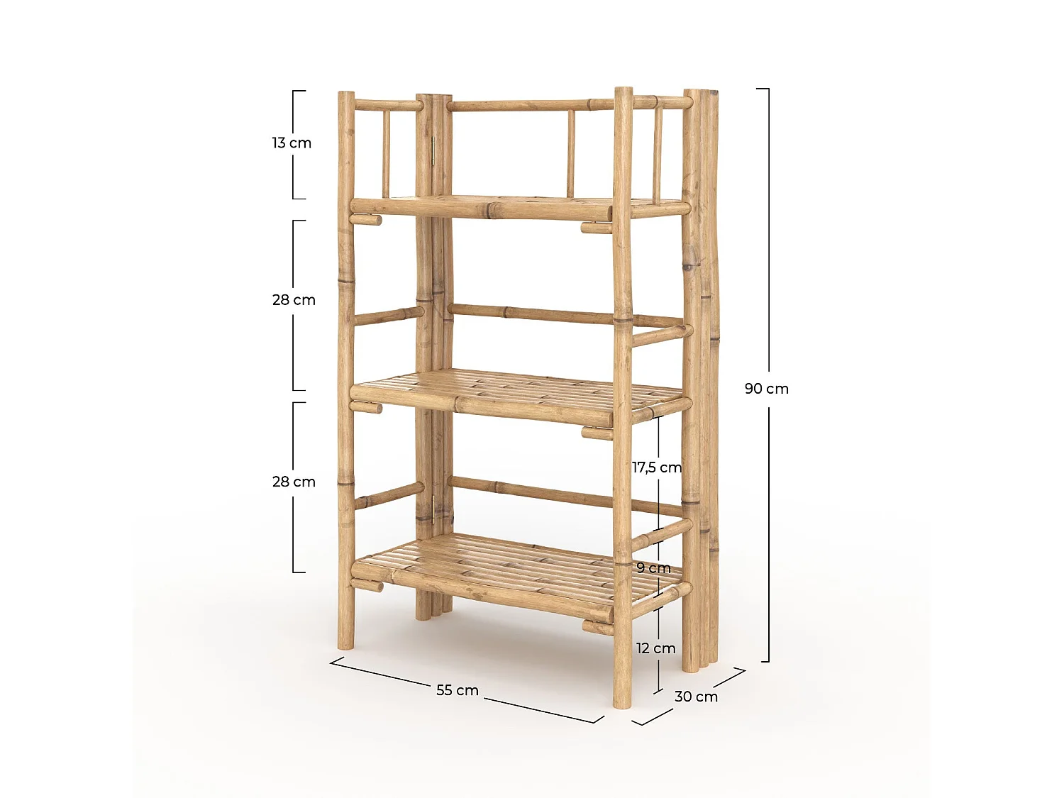Mensola rettangolare pieghevole in bambù - Bami