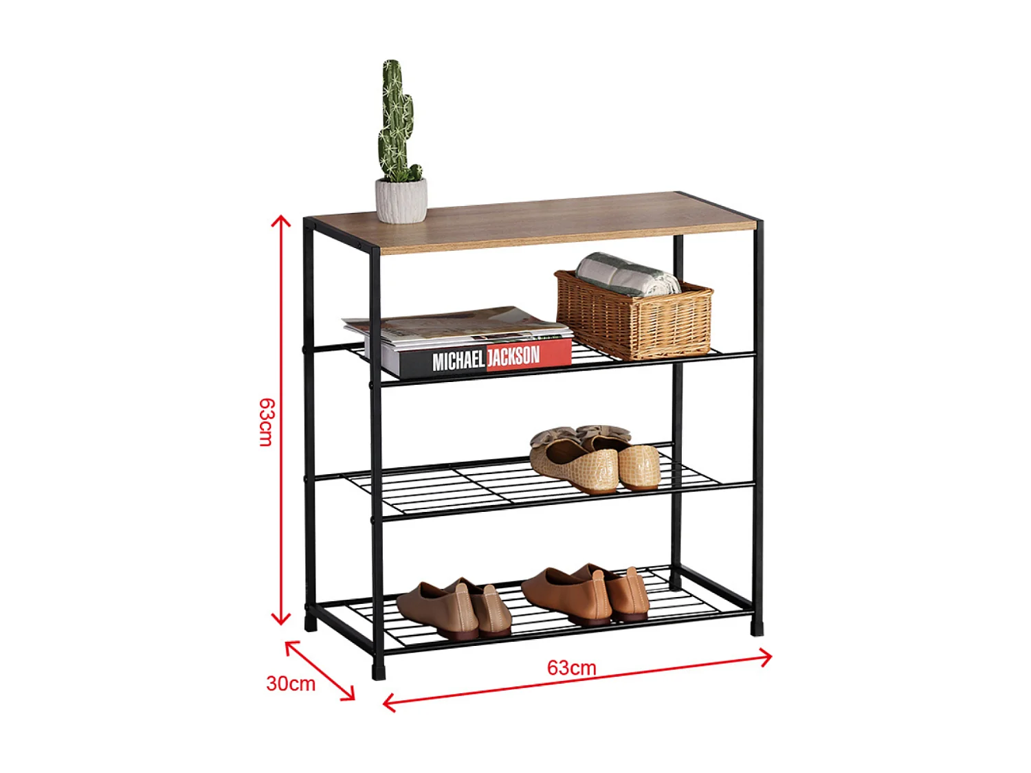 Meuble à chaussures 63x30cm bois BOTTI