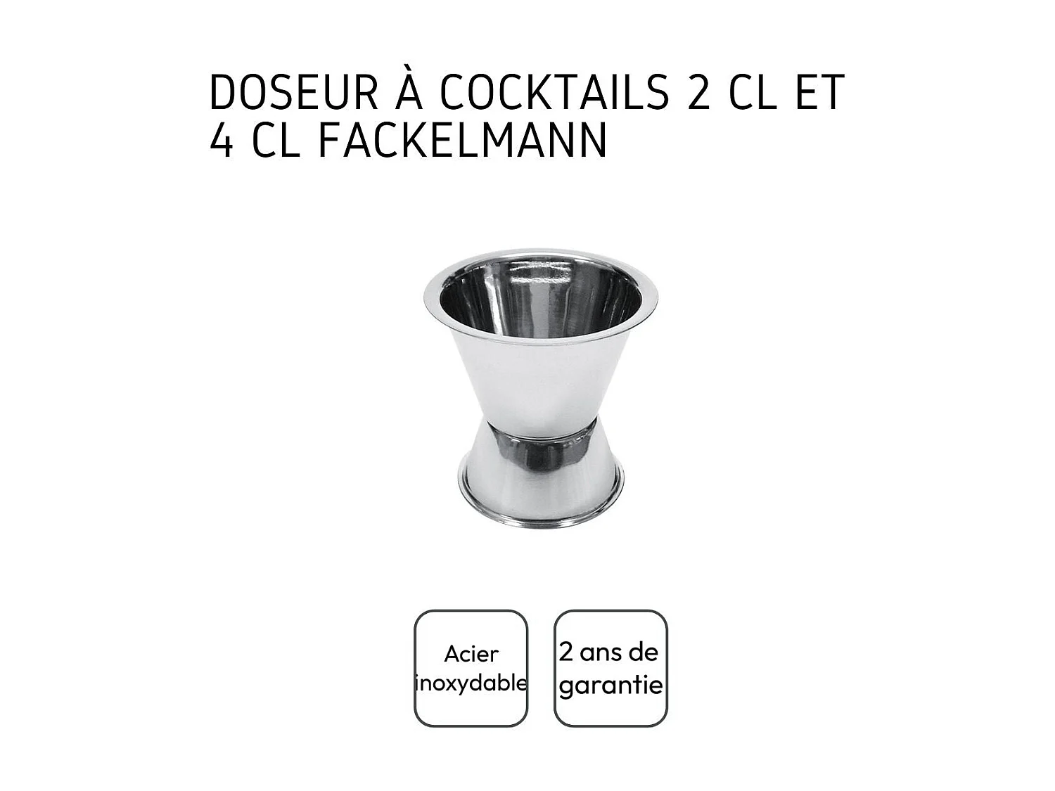 Trio cocktails shaker, doseur à alcool et 3 cuillères à cocktail inox Fackelmann Bar Concept
