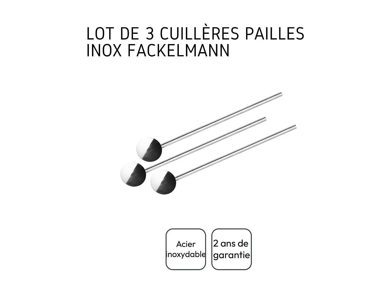 Trio cocktails shaker, doseur à alcool et 3 cuillères à cocktail inox Fackelmann Bar Concept