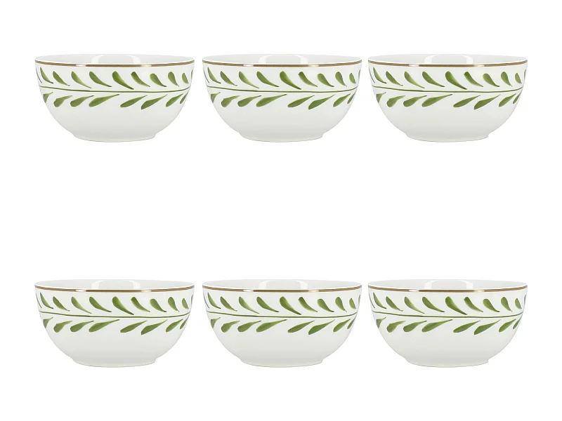 Novastyl - Lot 6 Bols Lemon 45cl En Porcelaine