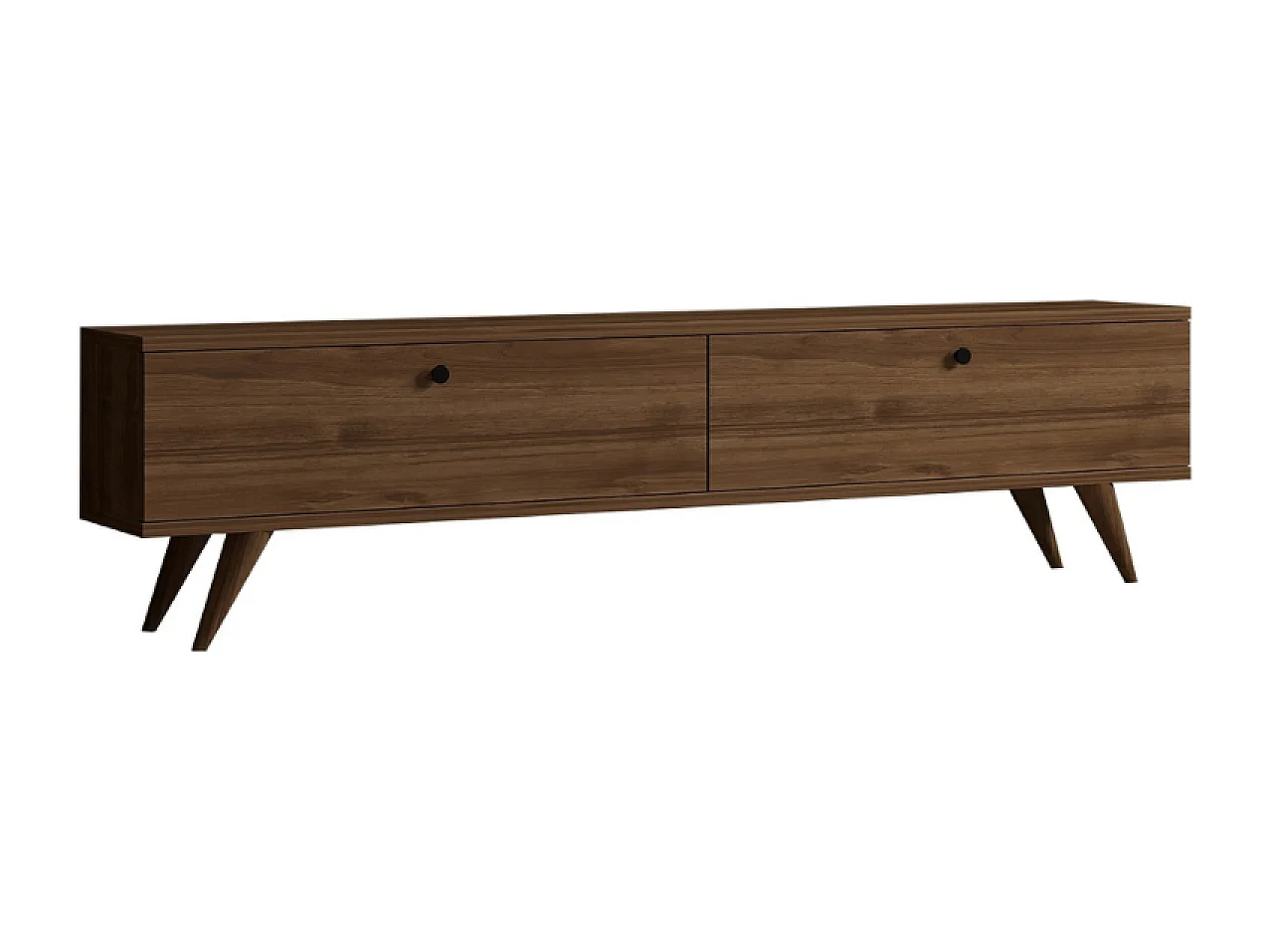 Meuble TV 160cm avec deux placards noyer POLY