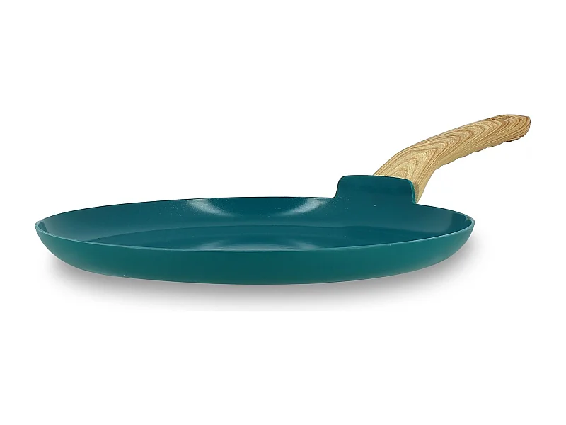 Menastyl - Crepiere Colorama 26cm Aluminium Recycle Bleu Canard Induction