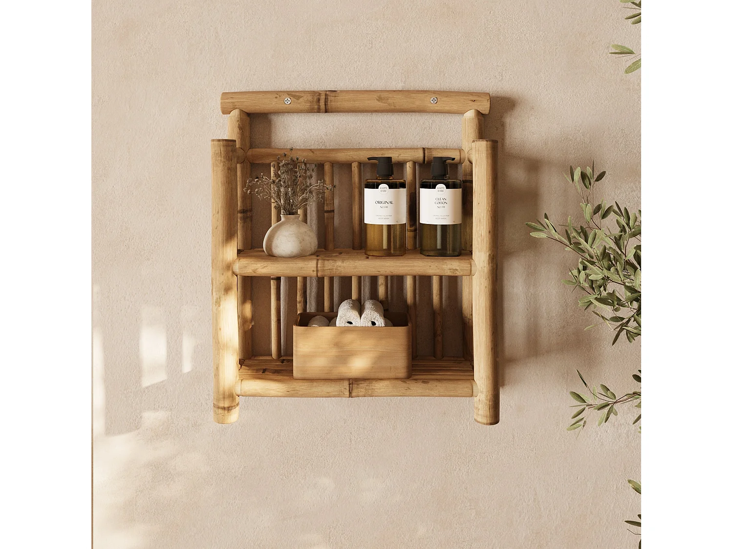 Petite étagère suspendue en bambou - Bami