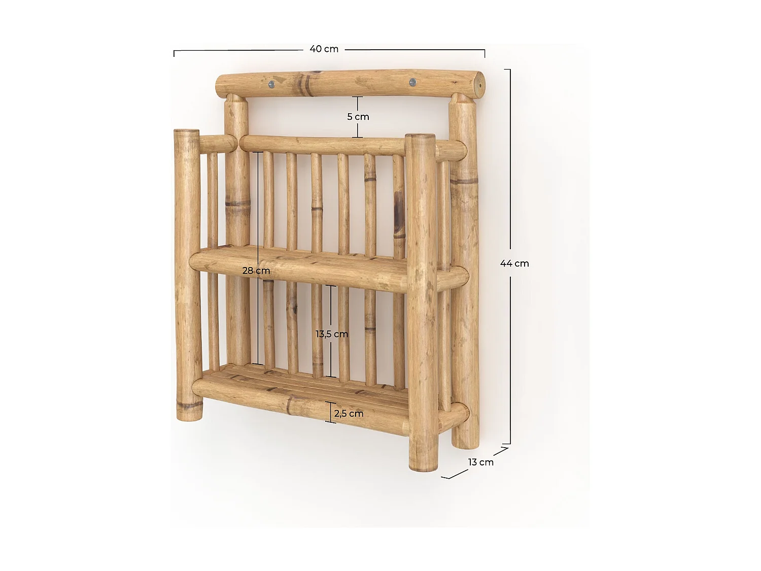 Petite étagère suspendue en bambou - Bami