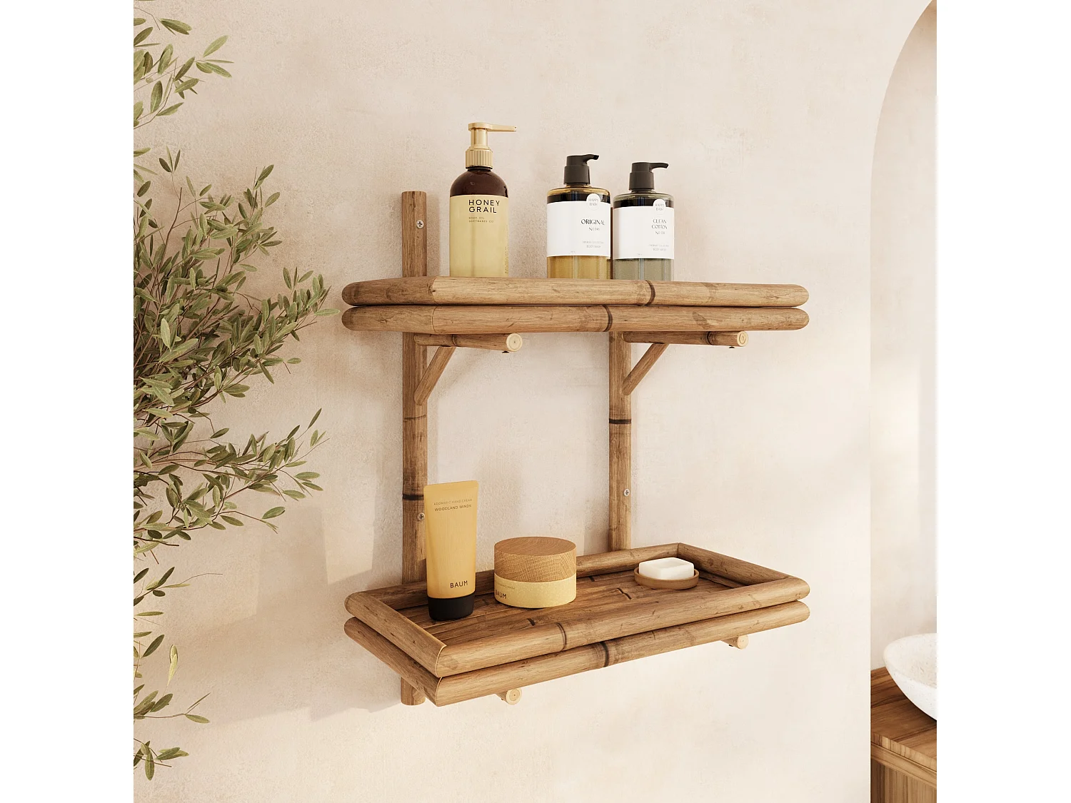 Etagère suspendue en bambou - Bami