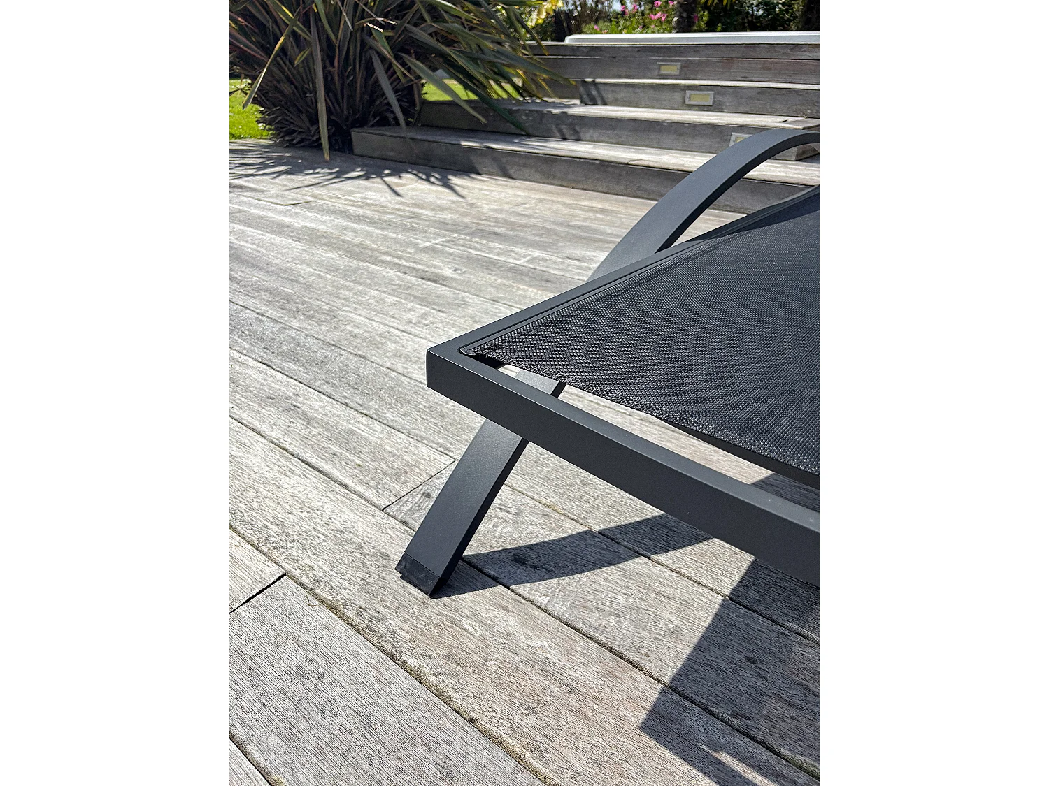 Lot de 2 Bains de Soleil Empilables "Barcelona" 195cm Noir