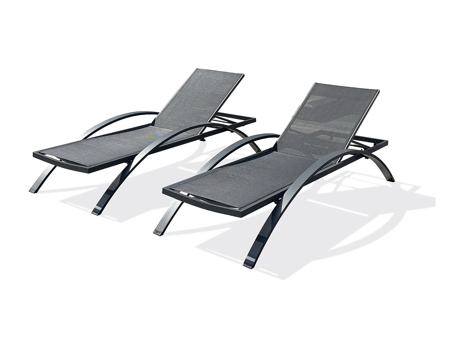 Lotto di 2 lettini in plastificata e alluminio