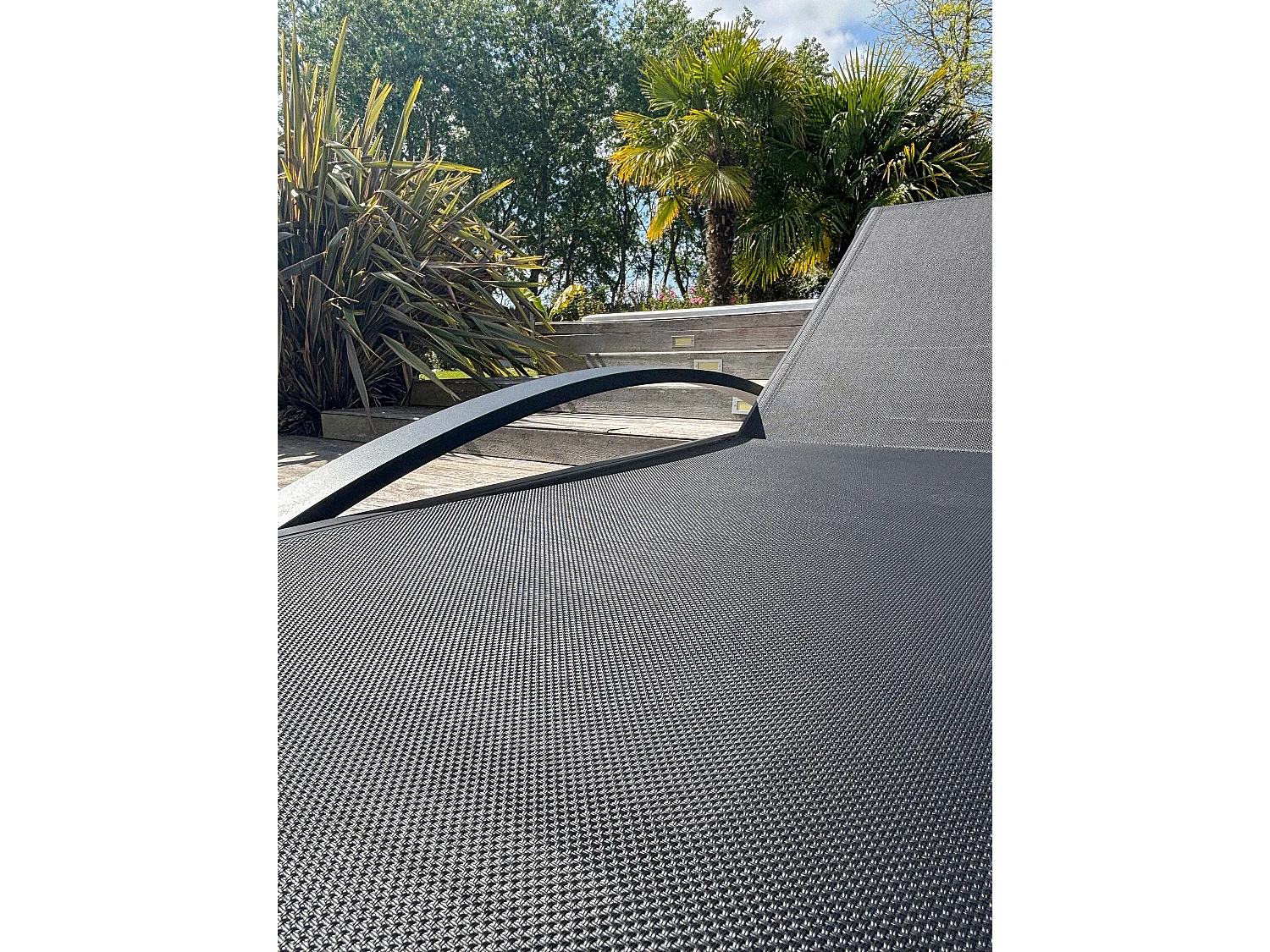 Lot de 2 Bains de Soleil Empilables "Barcelona" 195cm Noir