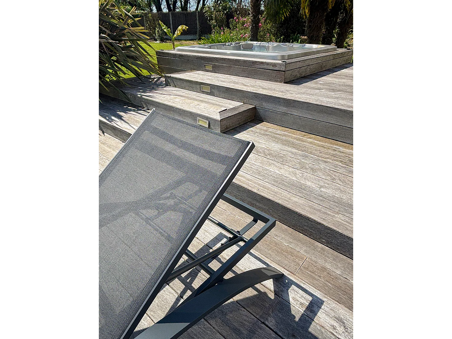 Lot de 2 Bains de Soleil Empilables "Barcelona" 195cm Noir