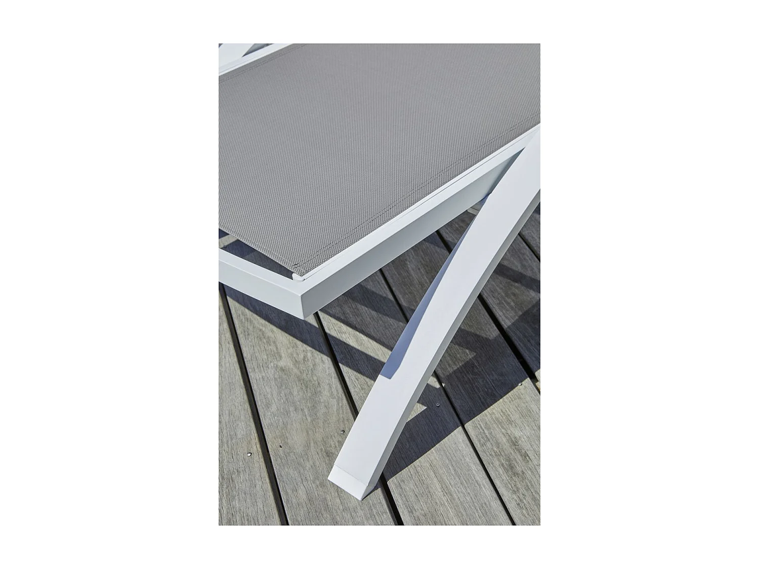 Lot de 2 Bains de Soleil Empilables "Barcelona" 195cm Blanc