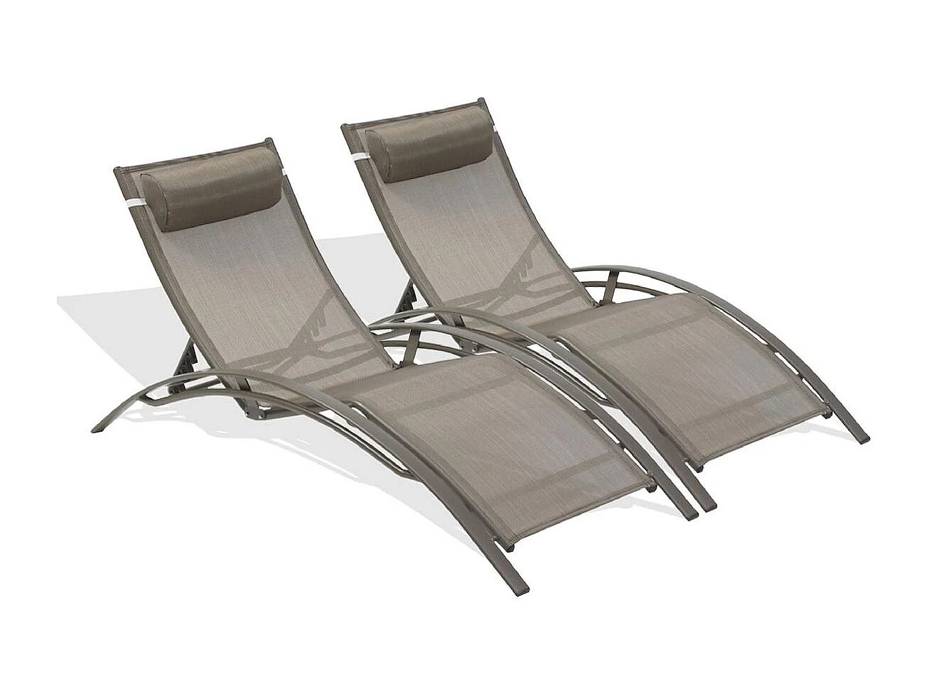 Lot de 2 Bains de Soleil "Cloé" 170cm Cappuccino