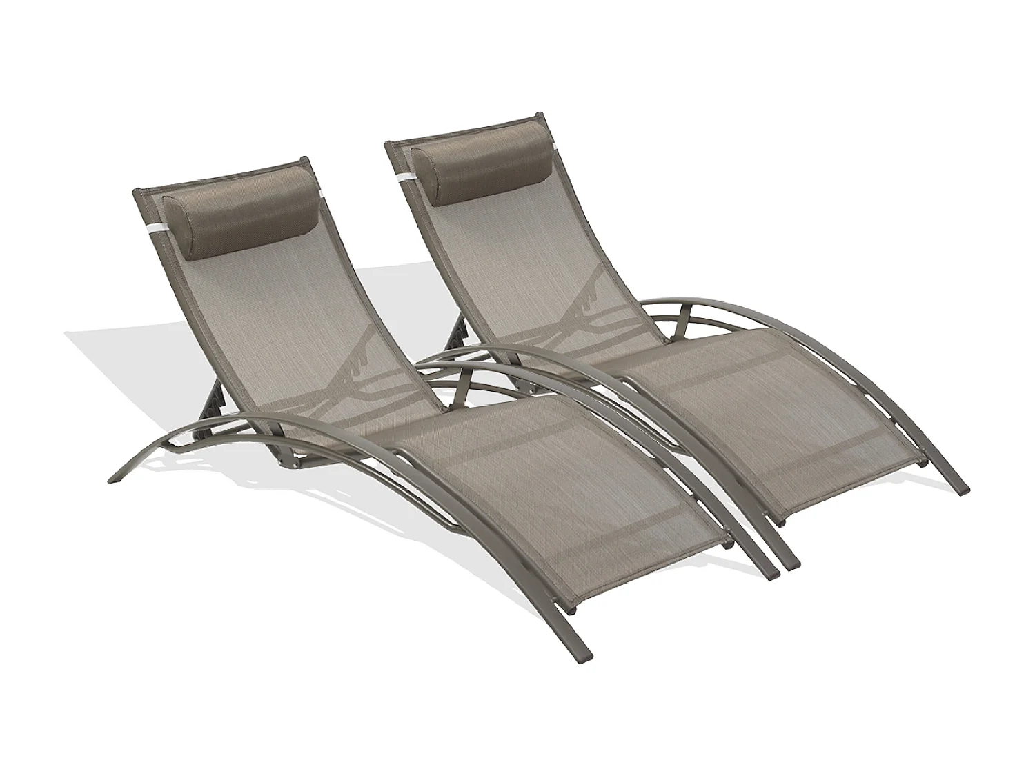 Lotto di 2 lettini in alluminio e plastificata