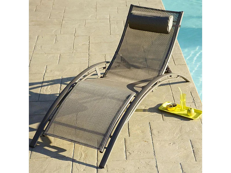 Lot de 2 Bains de Soleil "Cloé" 170cm Cappuccino