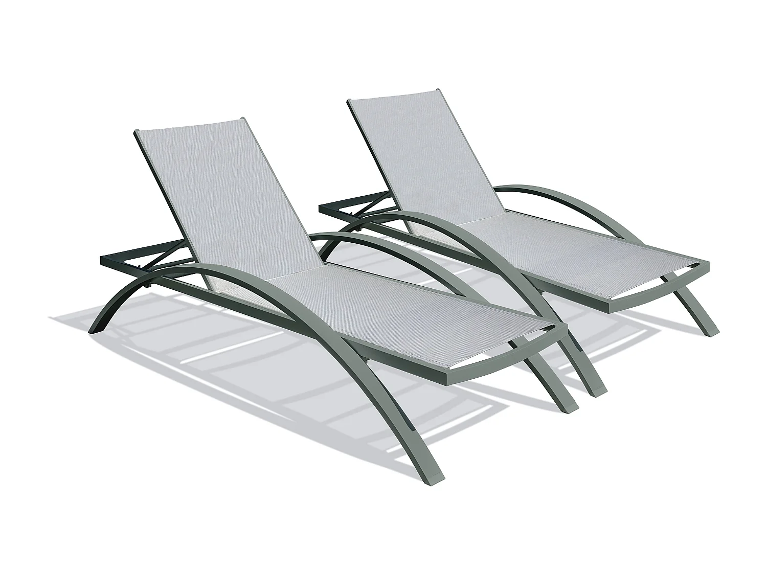 Lotto di 2 lettini in plastificata  e alluminio