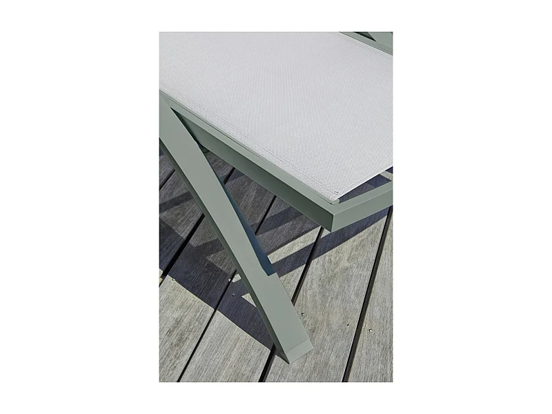 Lot de 2 Bains de Soleil Empilables "Barcelona" 195cm Kaki