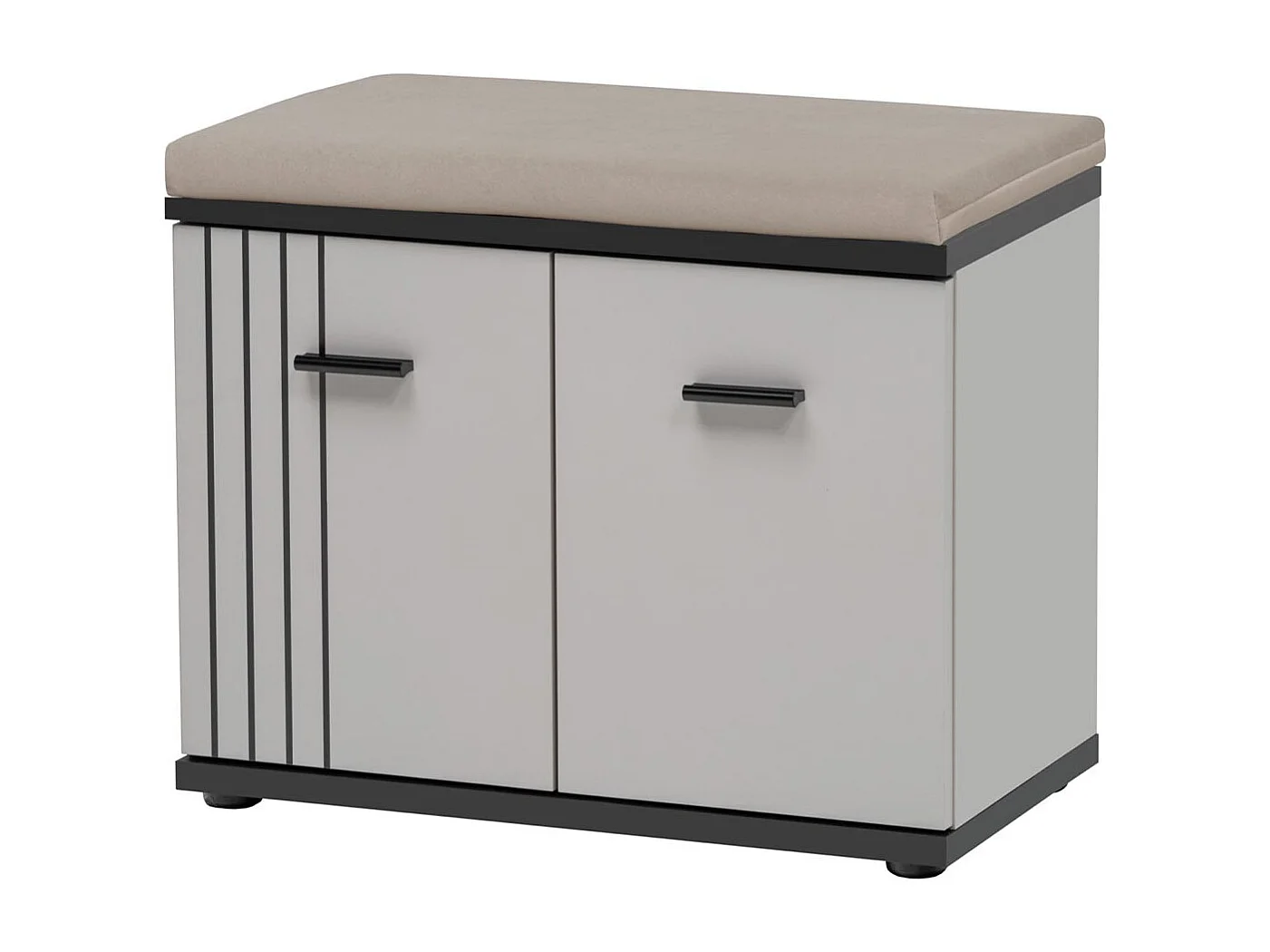 Ensemble Vestiaire Rembourré 5P "Hugo" 180cm Gris & Noir