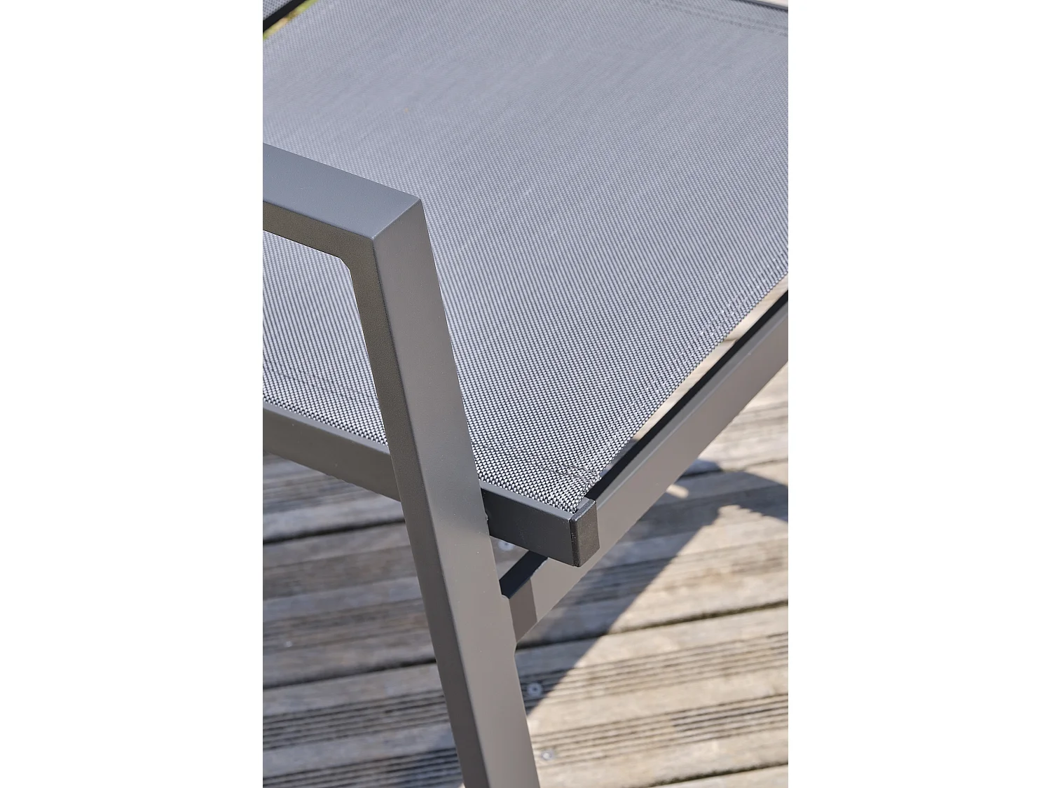 Lot de 2 fauteuils de jardin empilables en aluminium