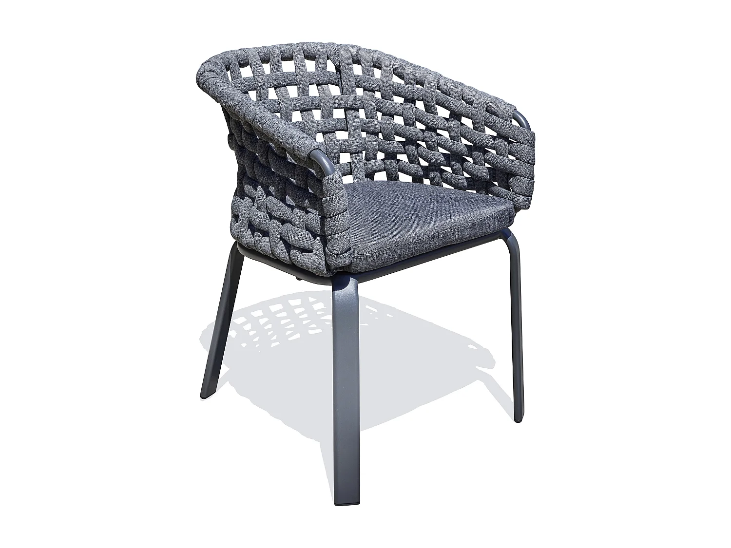 Fauteuil de jardin en corde tissée et aluminium