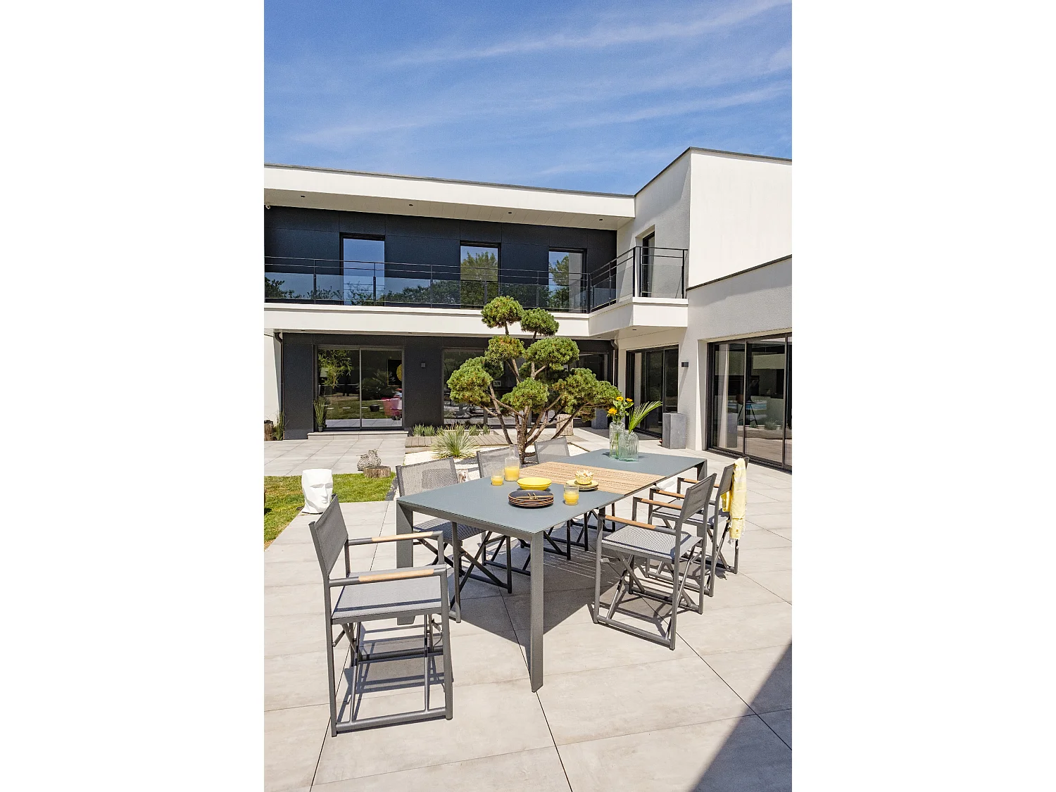 Fauteuil de jardin en toile plastifiée et aluminium