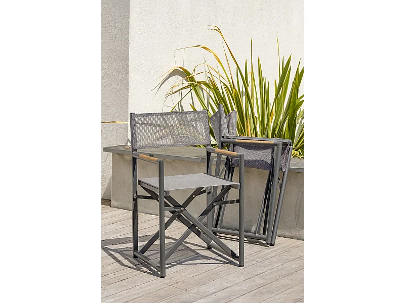 Fauteuil de jardin en toile plastifiée et aluminium