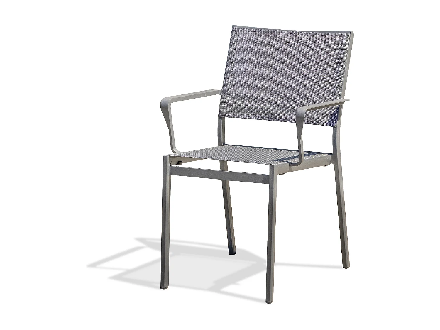 Fauteuil de jardin empilable en aluminium et toile plastifiéee