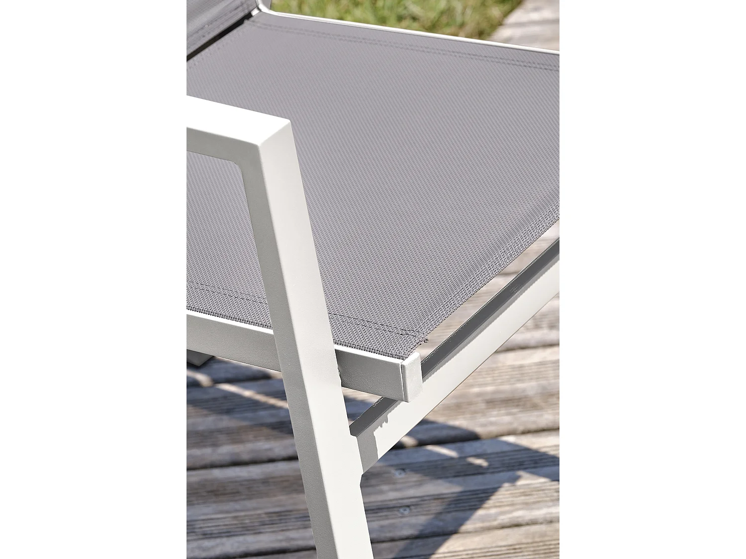 Lot de 2 fauteuils de jardin empilables en aluminium
