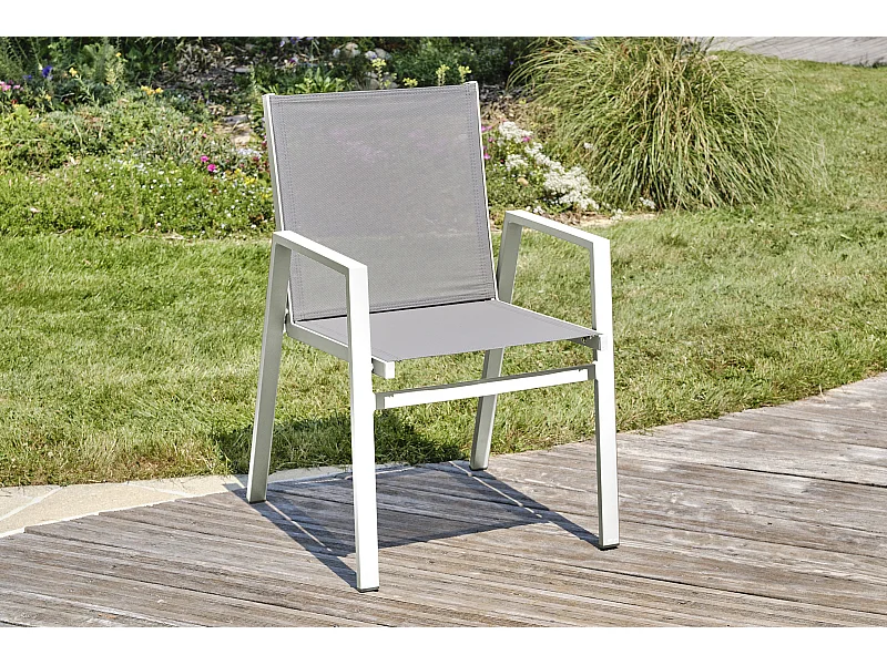 Lot de 2 Fauteuils de Jardin Empilables "Floride" 86cm Blanc