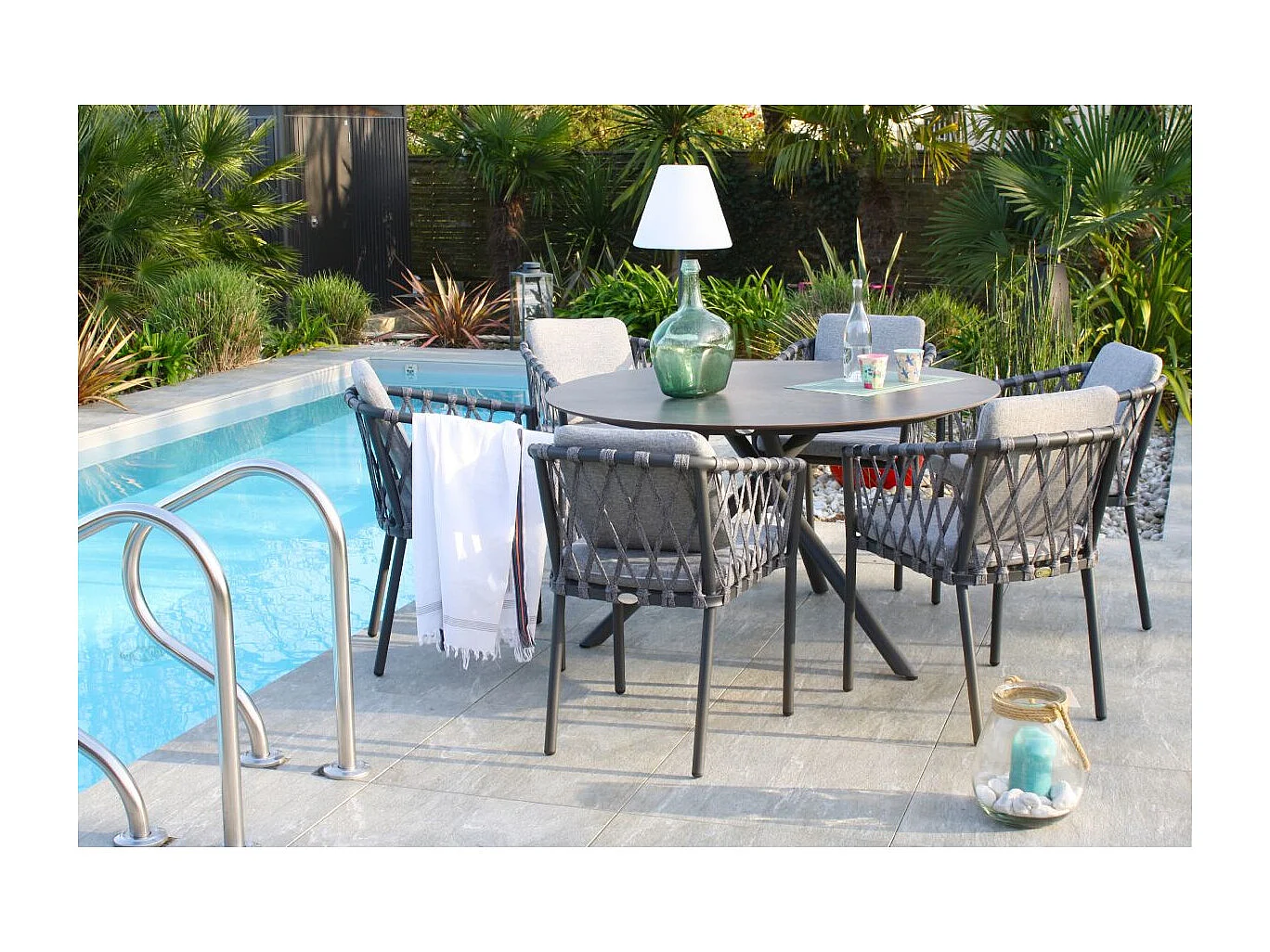 Fauteuil de Jardin Empilable "Pilat" 76cm Gris Anthracite