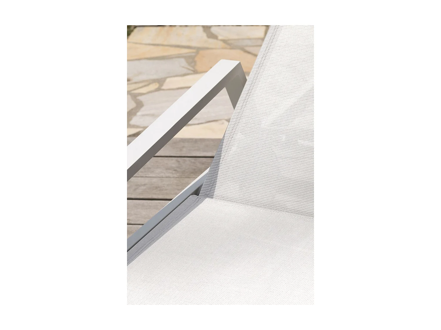 Lot de 2 Bains de Soleil Multi-Positions "Ibiza" 210cm Blanc