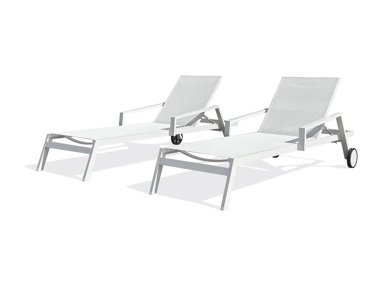 Lotto di 2 lettini in alluminio e plastificata