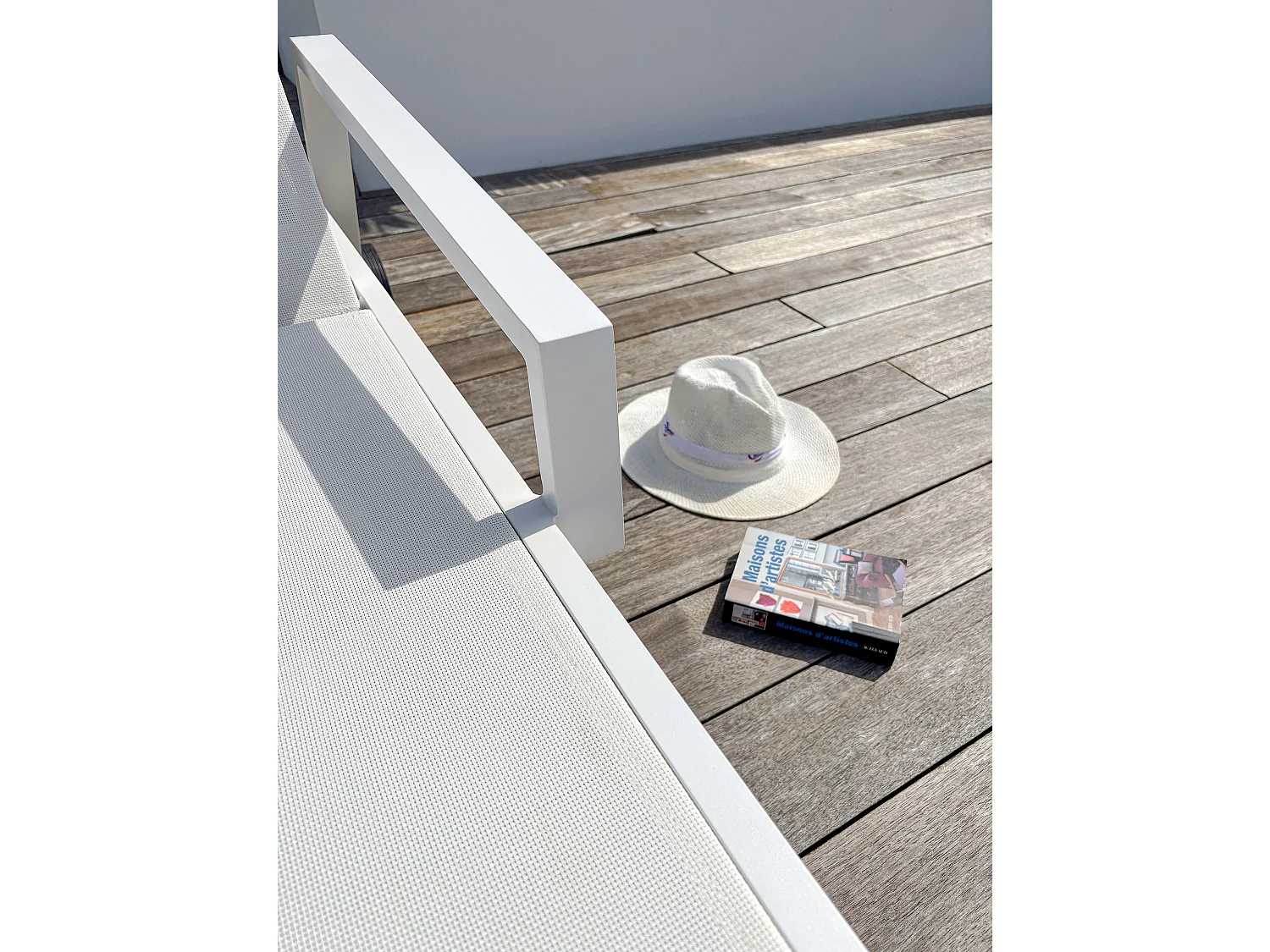 Lot de 2 Bains de Soleil Multi-Positions "Ibiza" 210cm Blanc