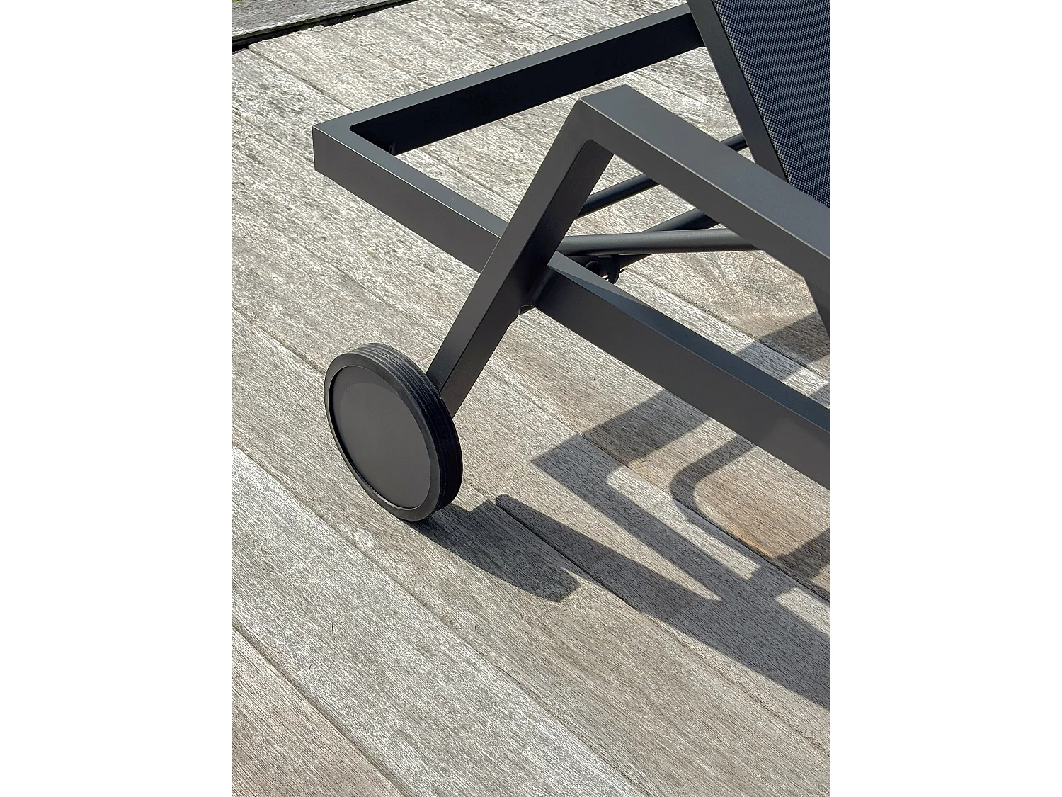 Lot de 2 Bains de Soleil Multi-Positions "Ibiza" 210cm Gris Anthracite