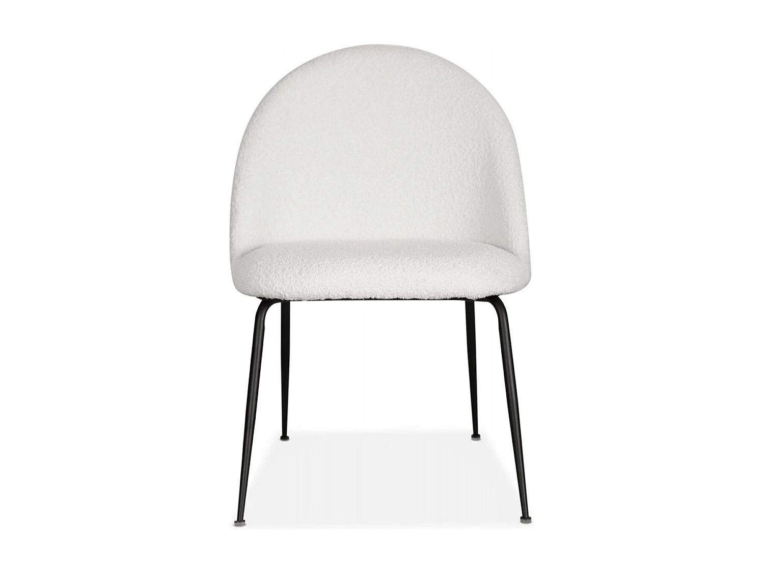 Lot de 2 fauteuil lounge NORVEGIA en tissu bouclé blanc et métal noir