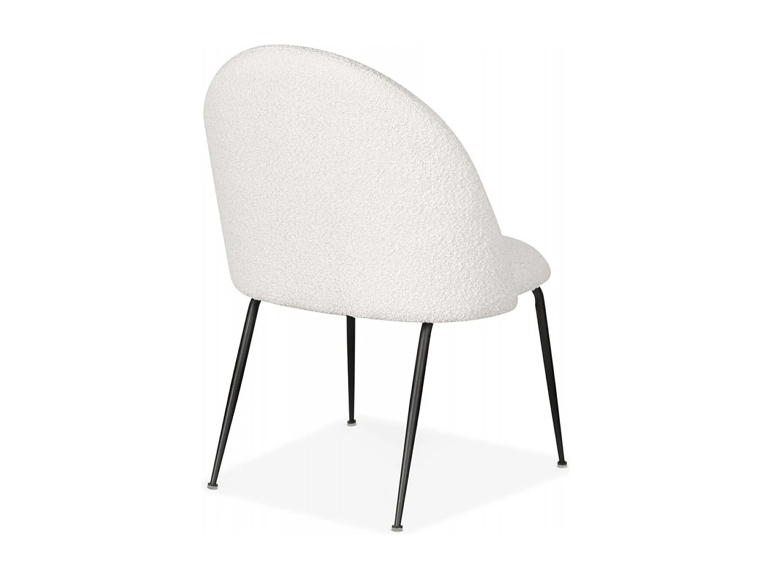 Lot de 2 fauteuil lounge NORVEGIA en tissu bouclé blanc et métal noir